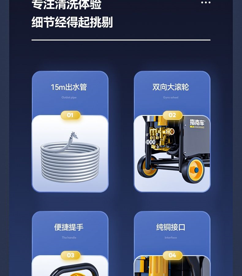 Guide Car Wash Machine 220V Commercial Cleaning Machine Water Gun for Home Use Car Wash Shop Electric High-Pressure Gun Water Pump