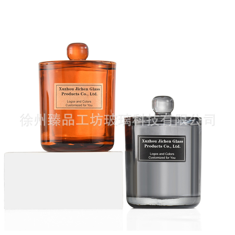 新品蜡烛罐260ml带盖香薰杯长方创意摆件玻璃容器加厚透明玻璃杯|undefined