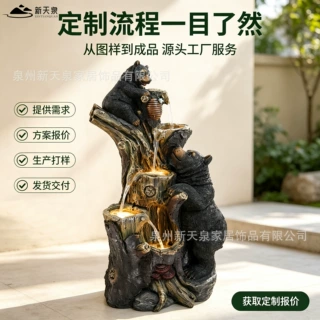 厂家直销树脂动物流水摆件循环水景喷泉户外院子阳台装饰外贸批发