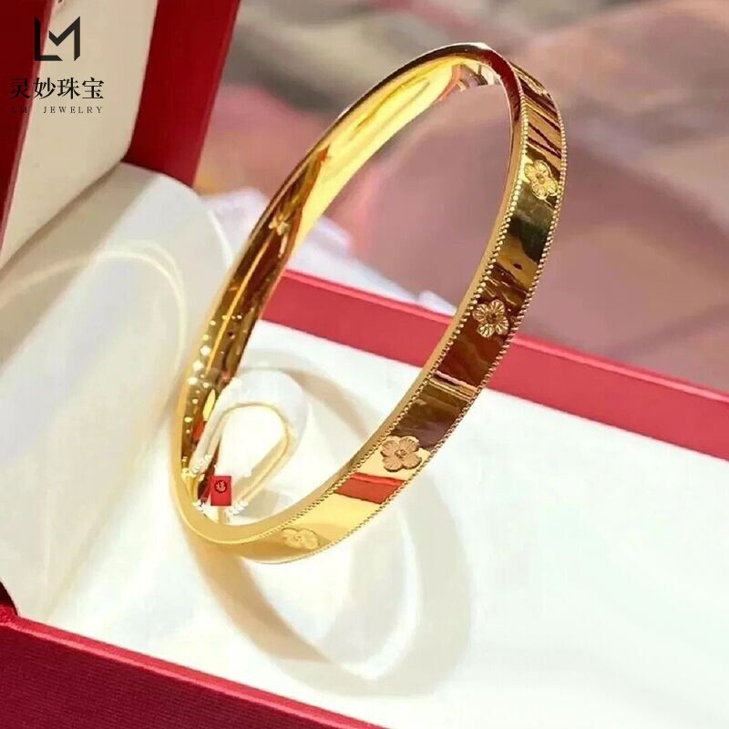 Jindian same 24k genuine goods lucky four-leaf clover bracelet solid kaleidoscope fashion bracelet for girlfriend does not fade