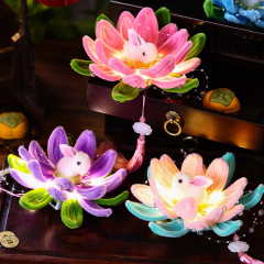 中秋灯笼儿童手提发光扭扭棒古风兔子荷花灯莲花灯幼儿园批发摆摊