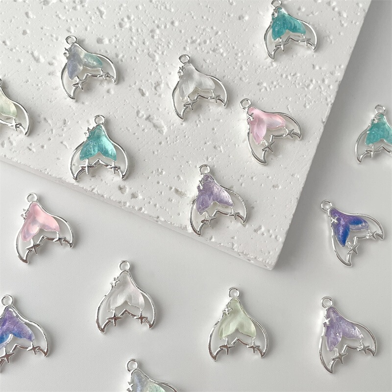 Super Fairy Mermaid Pendant Gradient Mermaid Tail Alloy Pendant Handmade DIY Necklace Bracelet Ear Jewelry Accessories Super Fairy Mermaid Pendant Gradient Mermaid Tail Alloy Pendant Handmade DIY Necklace Bracelet Ear Jewelry Accessories