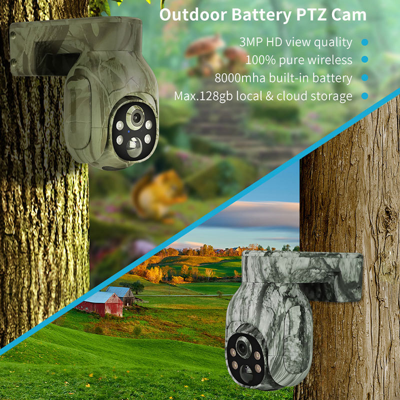 Ruibin camuflaje transfronterizo 4G Cámara solar bajo consumo de energía HD monitor a todo color impermeable cámara inalámbrica