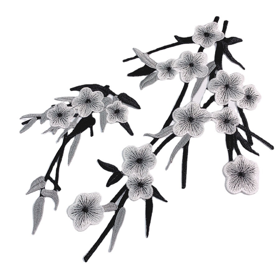 爆款梅花叶子朵花贴花刺绣旗袍服古典戏装辅料立体蕾丝缝制花朵