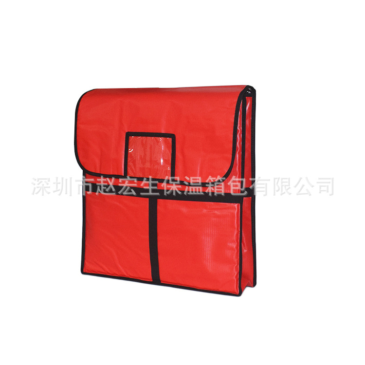 20 pulgadas 22 pulgadas de pizza para llevar bolsa de aislamiento de entrega de alimentos malla roja impermeable portátil grande cuadrado bolsa de pizza