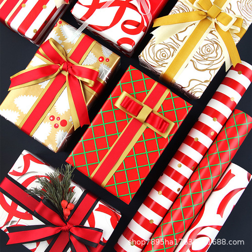 Amazon Christmas gift wrapping paper polka dot Valentine's Day birthday gift box wrapping paper book cover paper wholesale