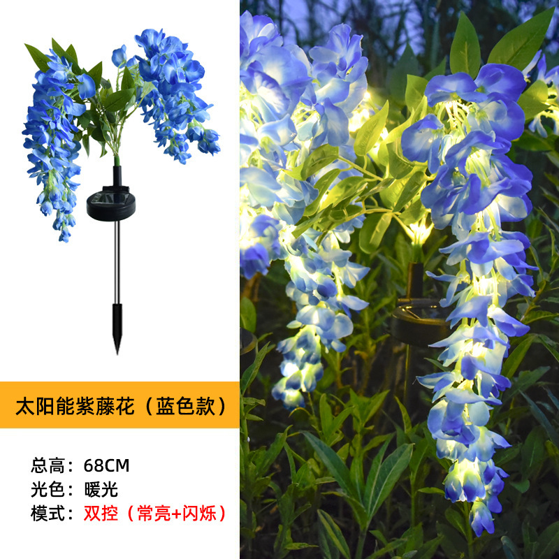lámpara solar de imitación de wisteria lámpara de suelo impermeable al aire libre lámpara de césped lámpara de jardín lámpara de decoración de jardín súper brillante