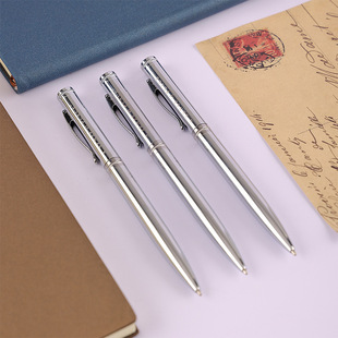 Metal signature pen office creative pen company business gift pen signature pen factory wholesale silver metal ball