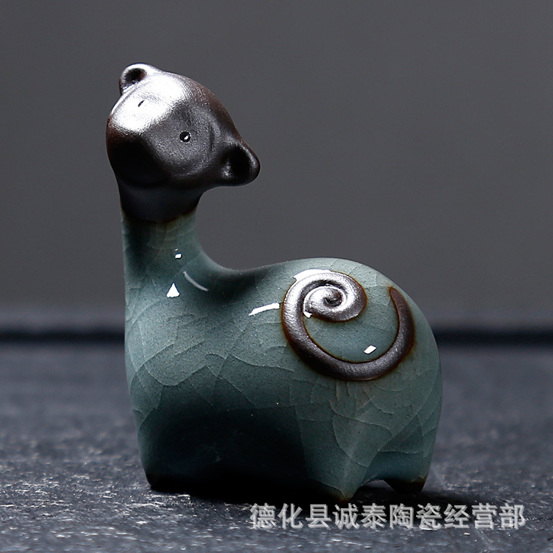 12生肖の陶磁器の置物のミニのかわいい開片は12年の相の動物の小さいお茶を養うことができます。