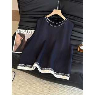 Korean-Style High-End Unique Exquisite Embroidery Beautiful Sleeveless Top for Women Summer Outerwear Vest Top