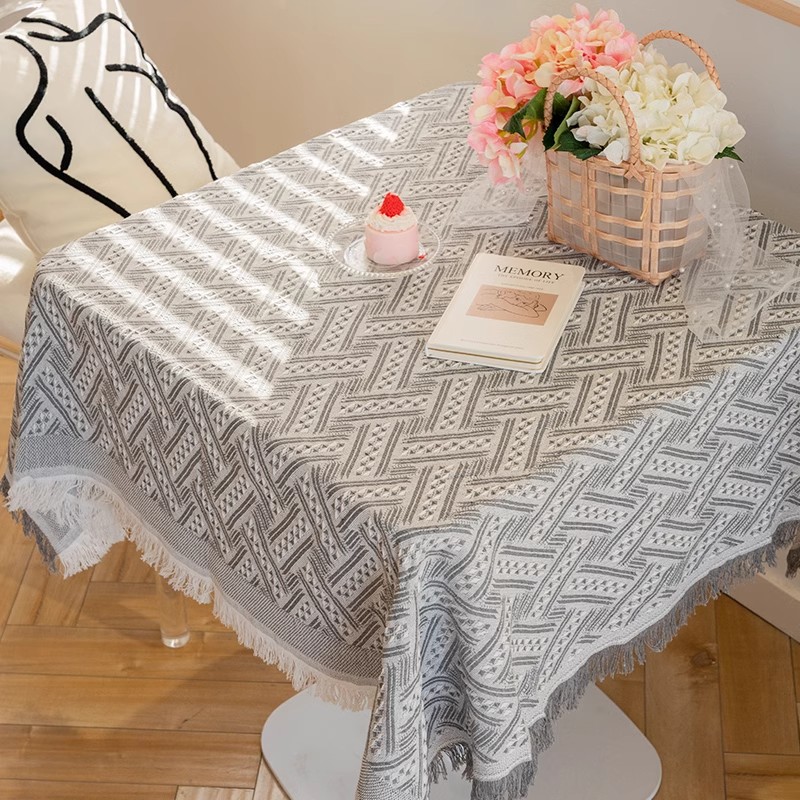 Nórdica mesa de té toal INS aire cama de cabecera cubierta de mesa cuadrada redonda toal de mesa de comedor a prueba de polvo para fotos