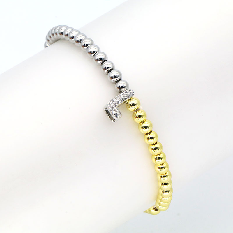 13g Weight Copper Pendant Material Zircon Inlay Material Bracelets Classification Copper Chain Material ball chain Chain Type 1 Piece Quantity Holiday, Daily Occasion Copper Material Letter Pattern All Seasons Season Women's Gender Plating Design Modern Style Style Wholesale Jewelry Modern Style Letter Copper Zircon Plating Bracelets Ball Chain 15