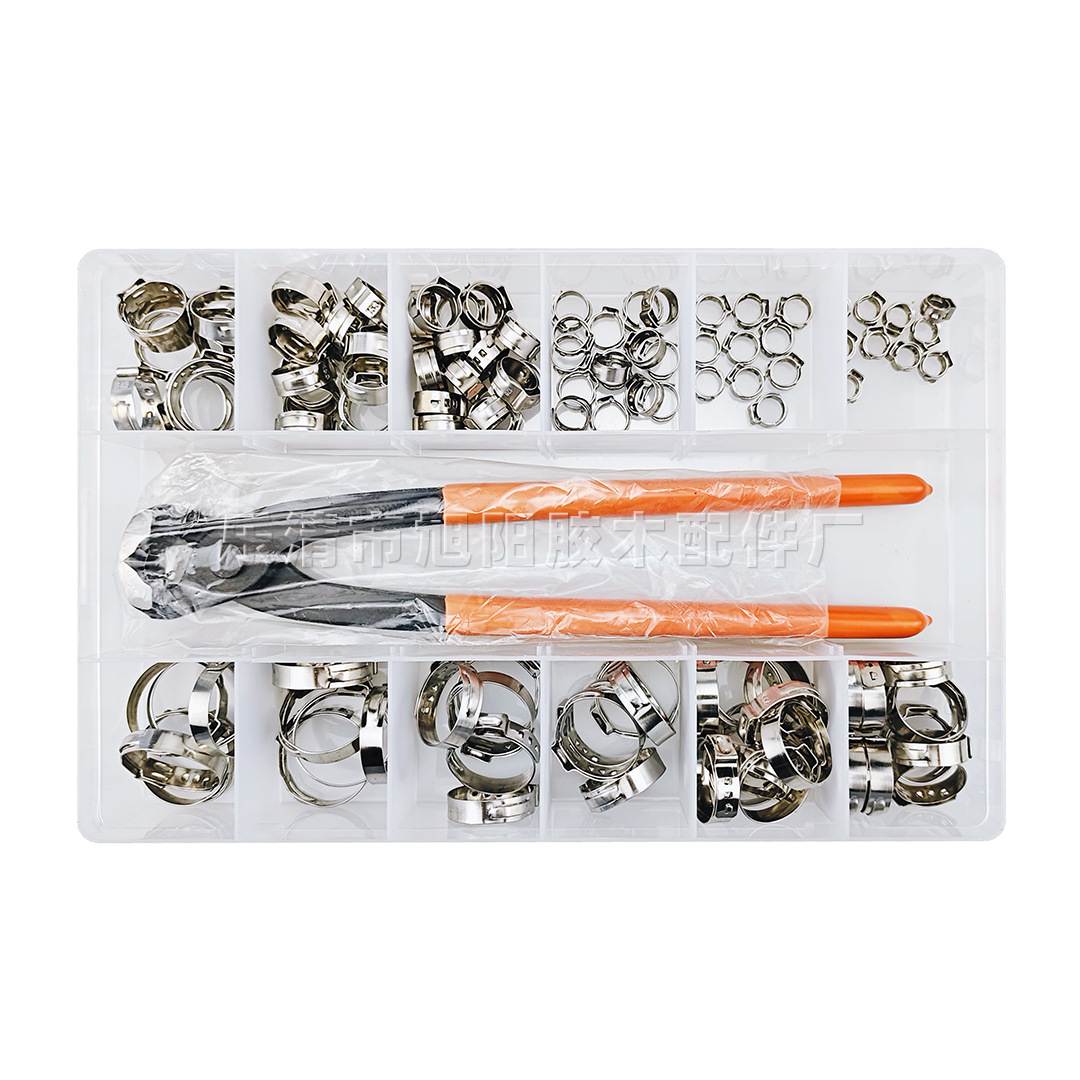 Cruz-frontera dedicado 115 unids traje en caja 304 abrazadera de acero inoxidable con abrazadera de aro sola oreja electrodeless abrazadera de manguera