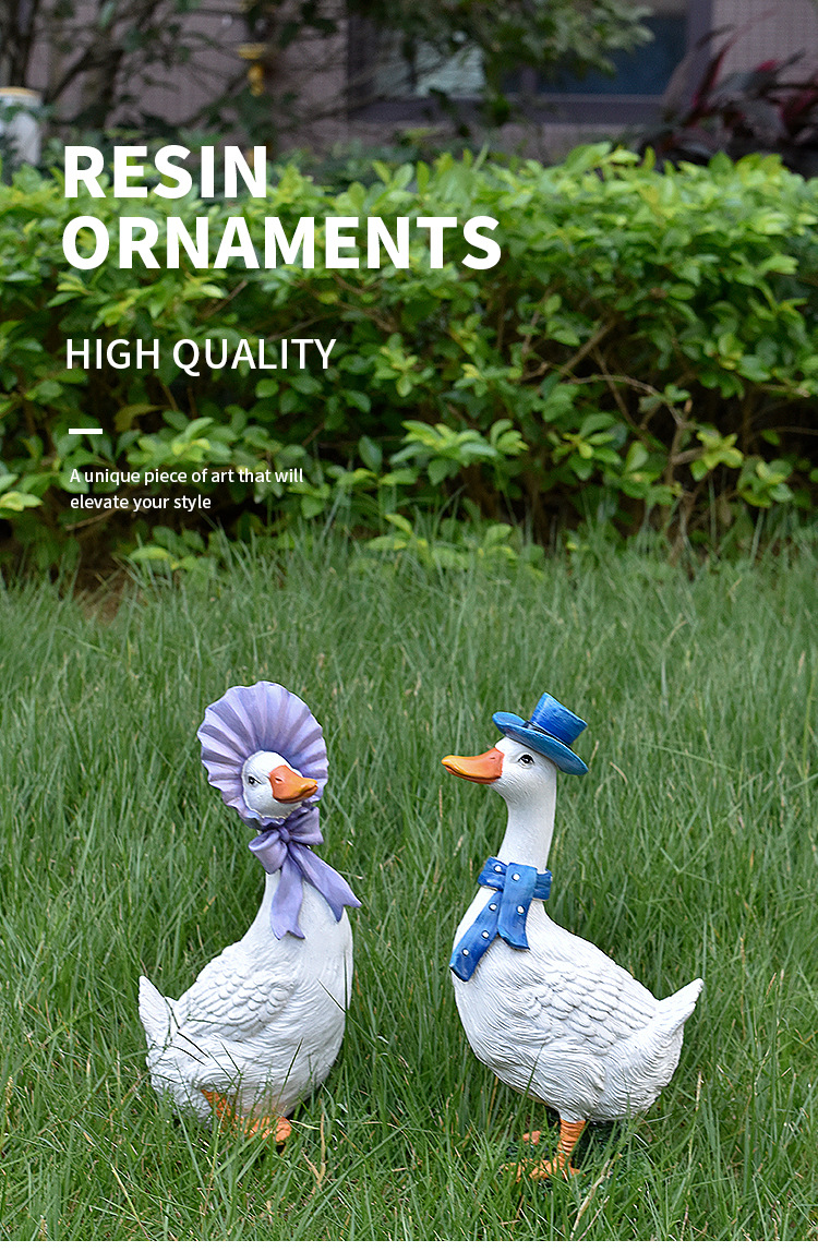 Simulated Cartoon Cute Little Duck Animal Ornament Garden Courtyard Potted Plant Decoration Home Rural_maomaolike.com