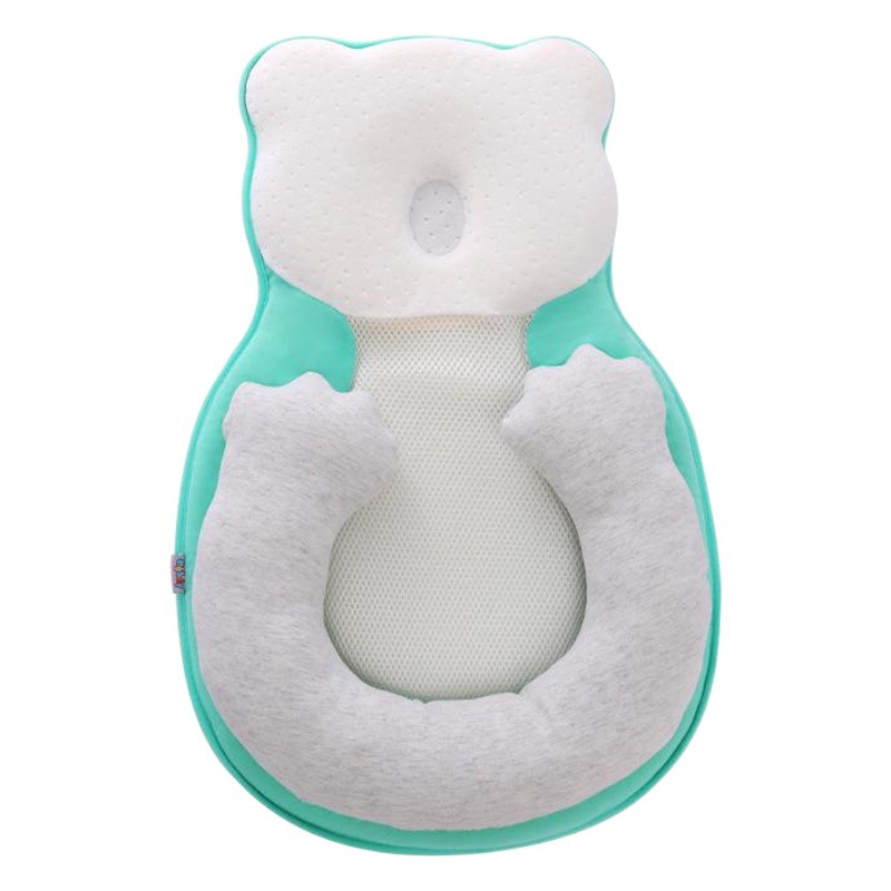 Almohada de espuma de memoria para bebés suave y cómoda almohada de conformación de cabeza anti-Desviación almohada de espuma de memoria transpirable que absorbe el sudor almohada especial de corrección
