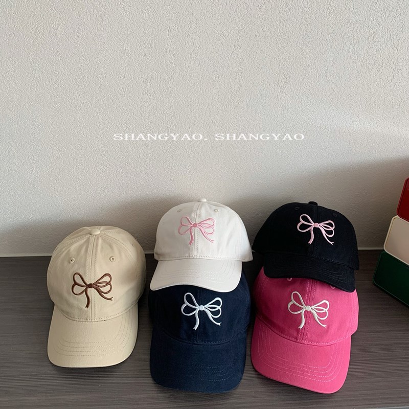 親子帽子韓國ins刺繡蝴蝶結時尚棒球帽 女甜美可愛兒童遮陽棒球帽