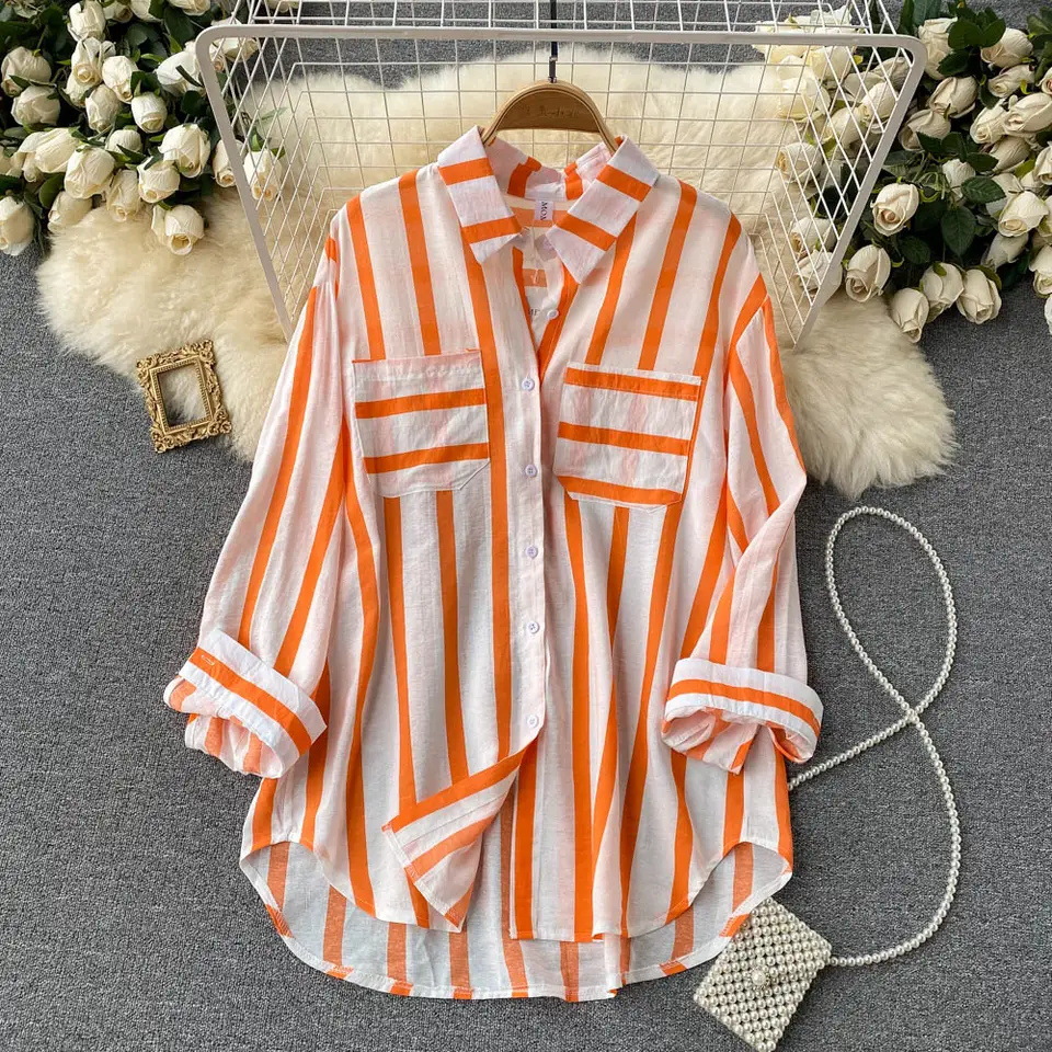 Women's Blouse Long Sleeve Blouses Casual Stripe display picture 1