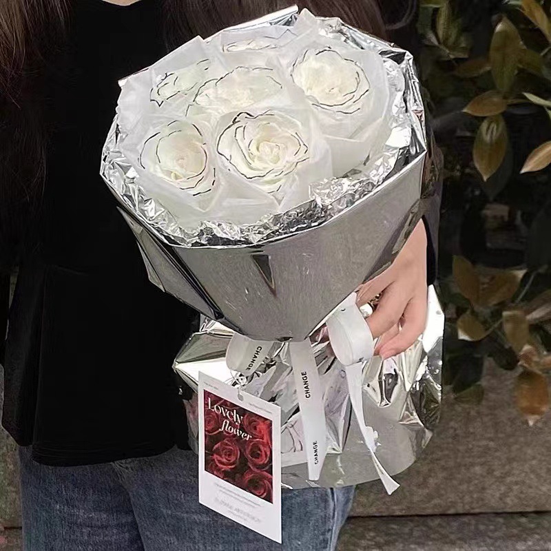 Lizgiran impermeable OPP ramo de flores papel de embalaje papel de aluminio papel de espejo de metal brillante papel reflectante impermeable