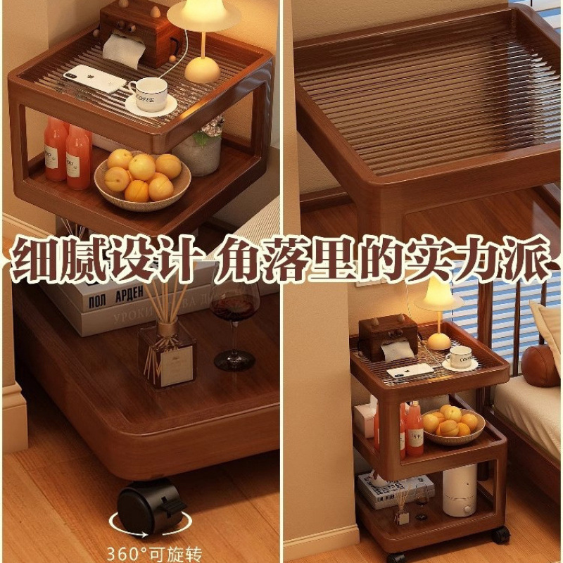 床头柜卧室小型替代移动床头置物架简约多功能床边创意小桌子|undefined
