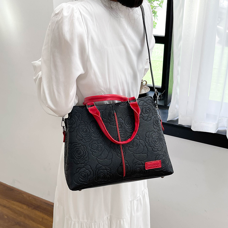 2024 new cross-border handbag, a large-capacity single-shoulder cross-border bestseller with soft leather embossed single-shoulder for women undefined