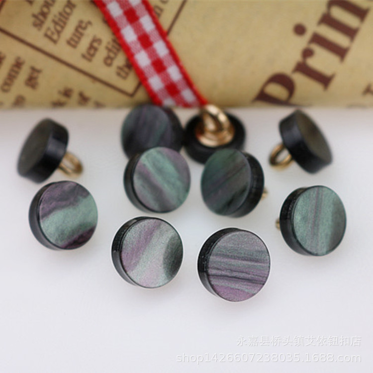 现货金属高脚七彩拉丝珠光纽扣 珠光扣 衬衫毛衣针织扣子