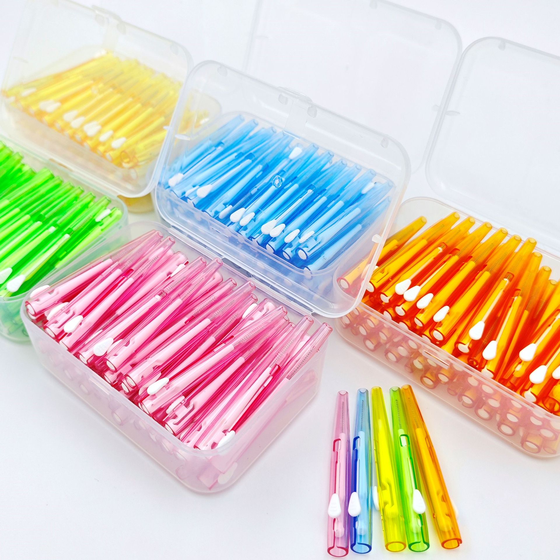 跨境I 型推拉齿间刷牙间刷眉刷正畸牙刷铅笔型牙缝刷60支/盒厂家