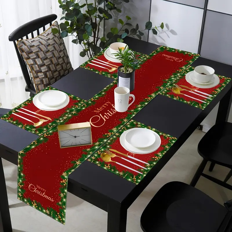 Nuevo conjunto de toallas de mesa transfronterizas de Navidad decoración de mesa Bandera de mesa Bandera de mesa Amazon 2026
