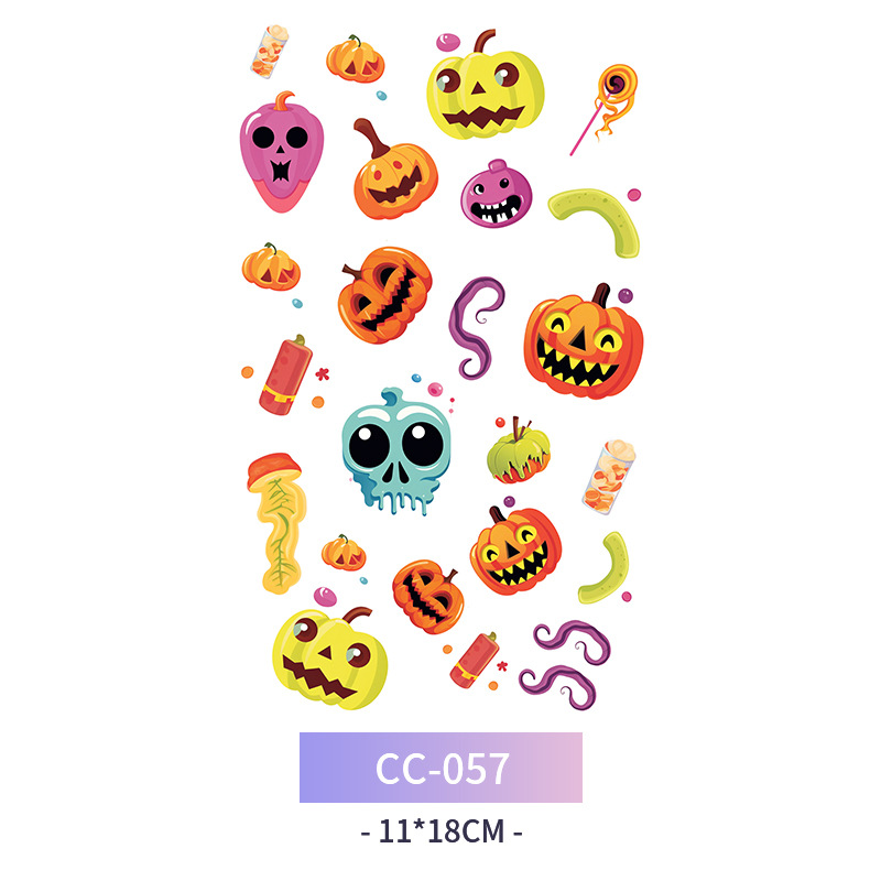 Transfronterizo en stock al por mayor de halloween colorido mariposa tatuaje pegatinas simulación sangrienta cicatriz pegatinas divertidas pegatinas impermeables