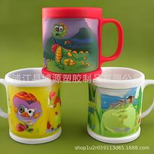 新款卡通儿童卡通立体软胶漱口杯PVC马克杯批发可来图设计