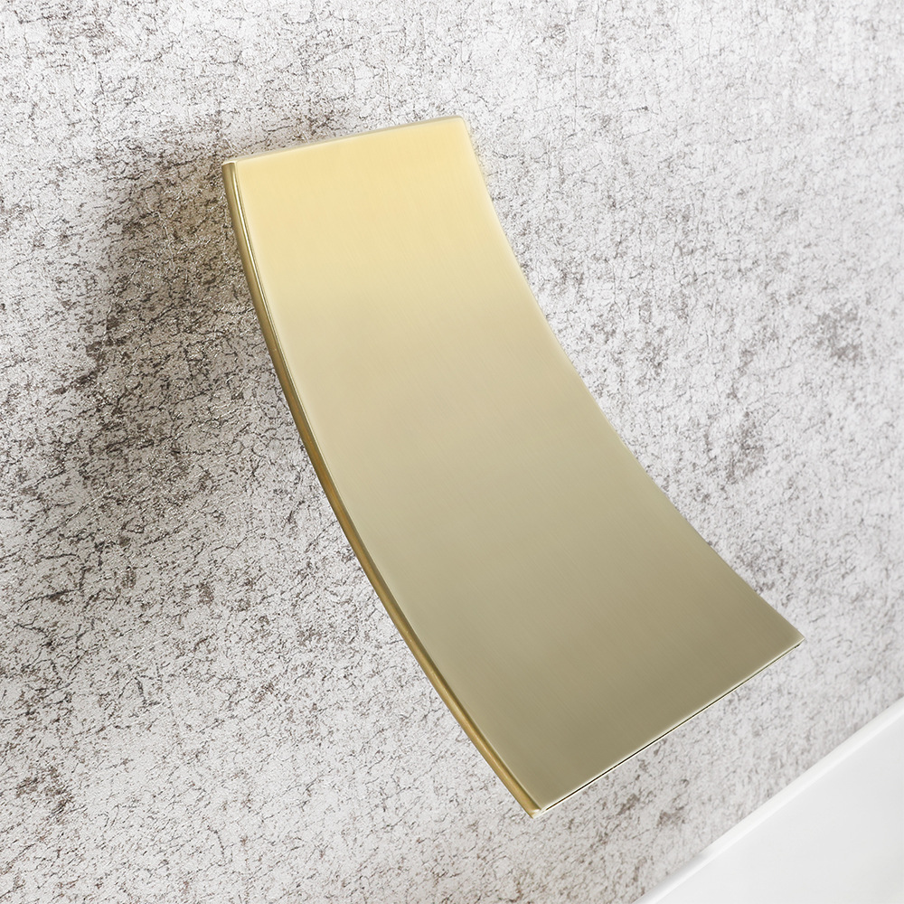 Cross-border brass washbasin faucet waterfall water outlet single, cold and hot mixed water is concealed in the wall-mounted bathroom countertop basin undefined