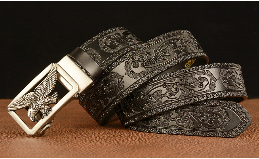 Mozzillo Luxury Denim Eagle Buckle Belt 34” Luxury Designer Belt Men Women Eagle Buckle Waist Strap for  main image 2