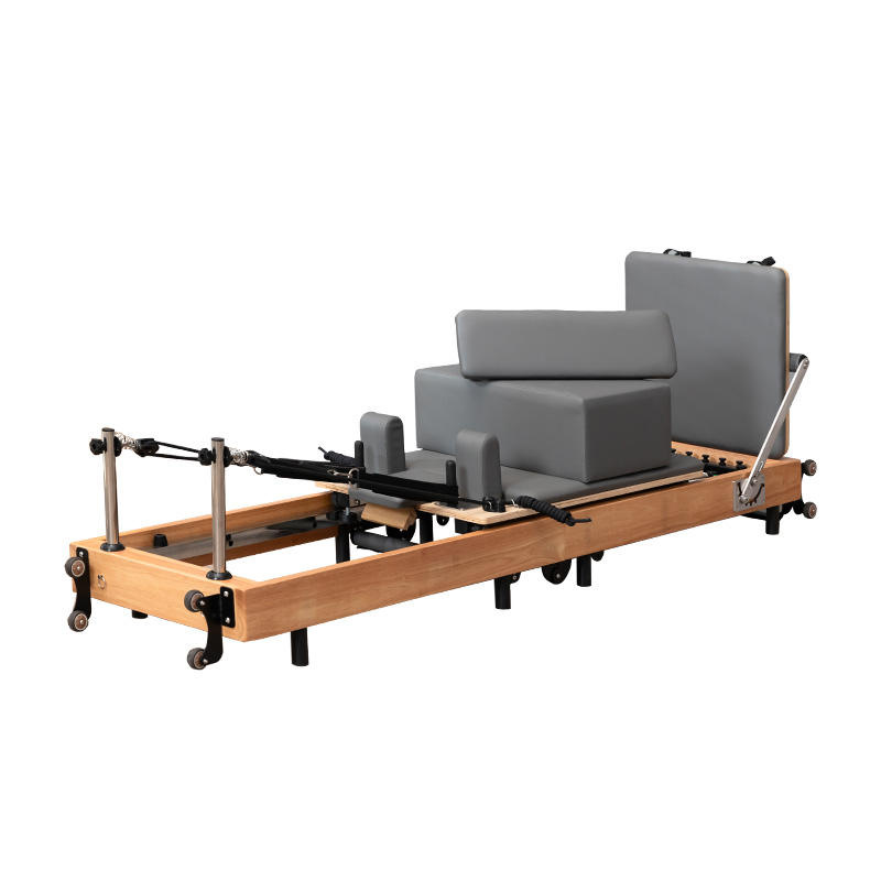 Cama de Pilates plegable, equipo de fitness para entrenamiento comercial en estudio de yoga, reformer.