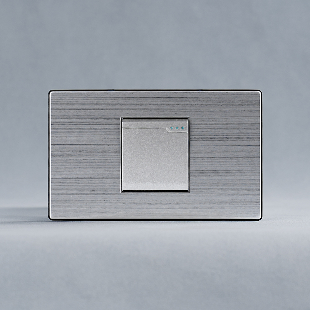 南美118K系列一位开关不锈钢大面板72*118mm一开单控双控墙壁开关