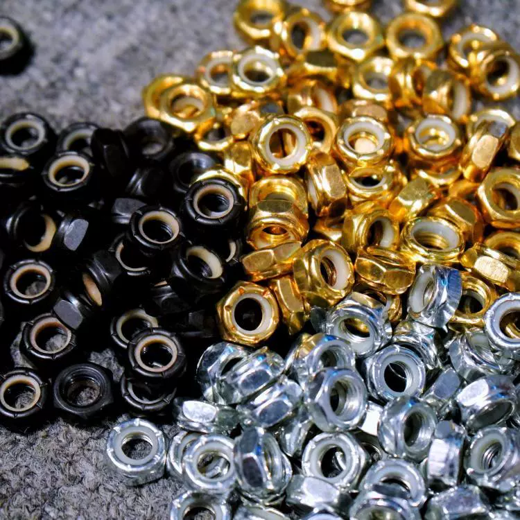 Гайка M8 для скейтборда, доски для лендбординга, лонгборда, с фиксатором, 5/16-24, дюймовая, с защитой от ослабления, с шестигранной головкой, антикоррозийная