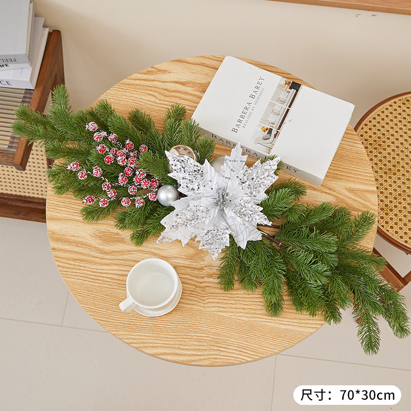 純粋なPEクリスマス藤条牛角クリスマス装飾品暖炉階段飾りクリスマス藤条シミュレーション装飾品|undefined
