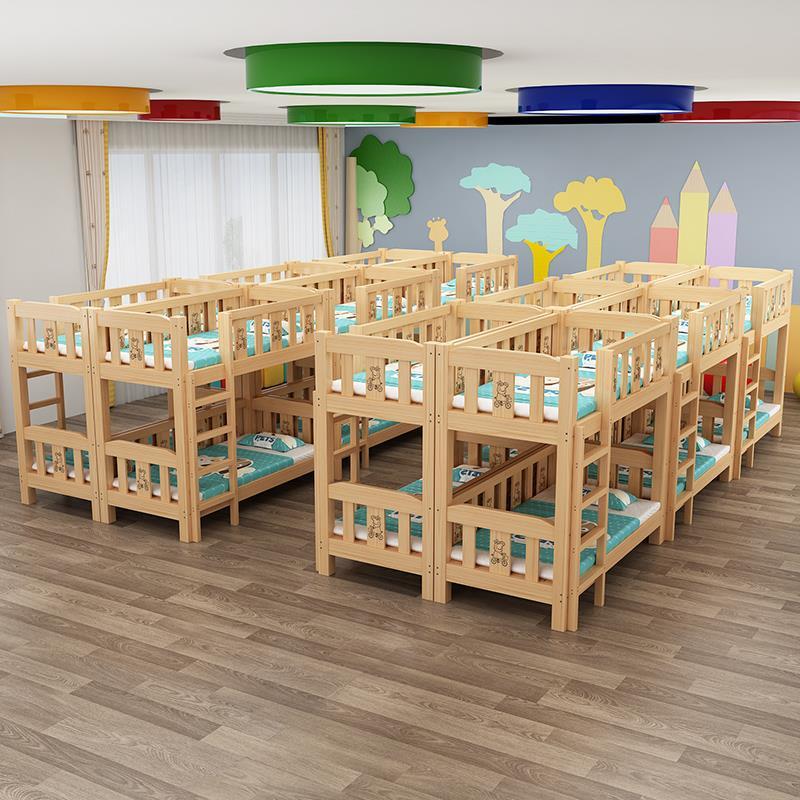 Kindergarten Special Bed Solid Wood Bed Kidsren's Bed Primary School Student Care Class High and Low Bed Bunk Bed Nap Bed Bunk Bed