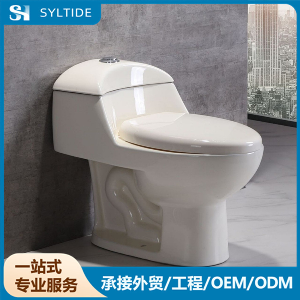 WC exportar inodoro de bombeo de América del Sur tipo sifón unido asiento de inodoro cerámico silencioso inodoro de gran calibre