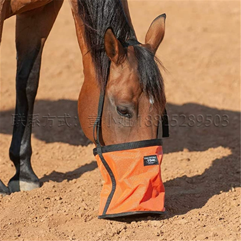 Открытый Лошадь Кормить Мешок Висит Шея Лошадь Кормить Мешок Сверхмощный Прочный Холст Зерна Животных Кормов Мешок
