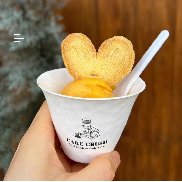 Disposable Dessert Ice Cream Ball Biodegradable Paper Cup Ice Cream Gelato Hand-Held Sweet Chestnut Cup Yogurt Bowl
