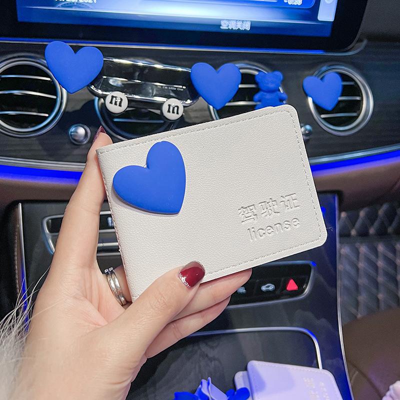 Licencia de conducir de automóvil de alta calidad, funda para tarjeta, funda de cuero, licencia de conducir femenina, personalidad creativa, funda protectora para licencia de conducir, bolsa de seis posiciones para tarjetas