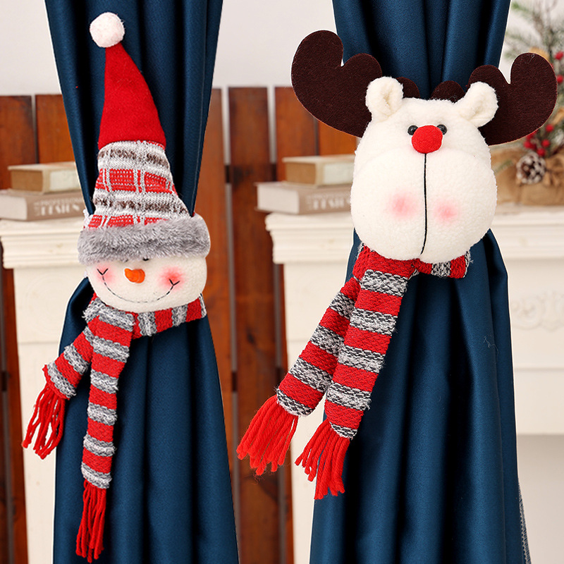Cross-border popular Christmas decorations Christmas rubber band curtain buckle festival creative cartoon old man window decoration holiday