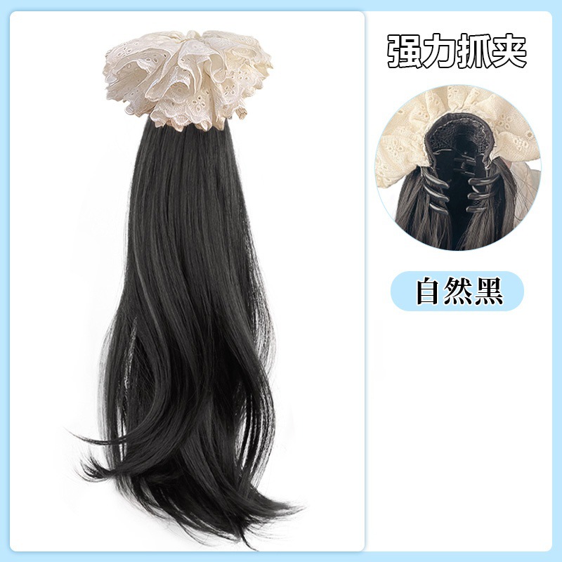 그리퍼 레이스 레이스 약간 곱슬 [내추럴 블랙]