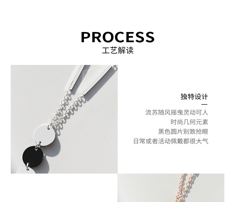 Disc Tassel Titanium Steel Necklace display picture 10