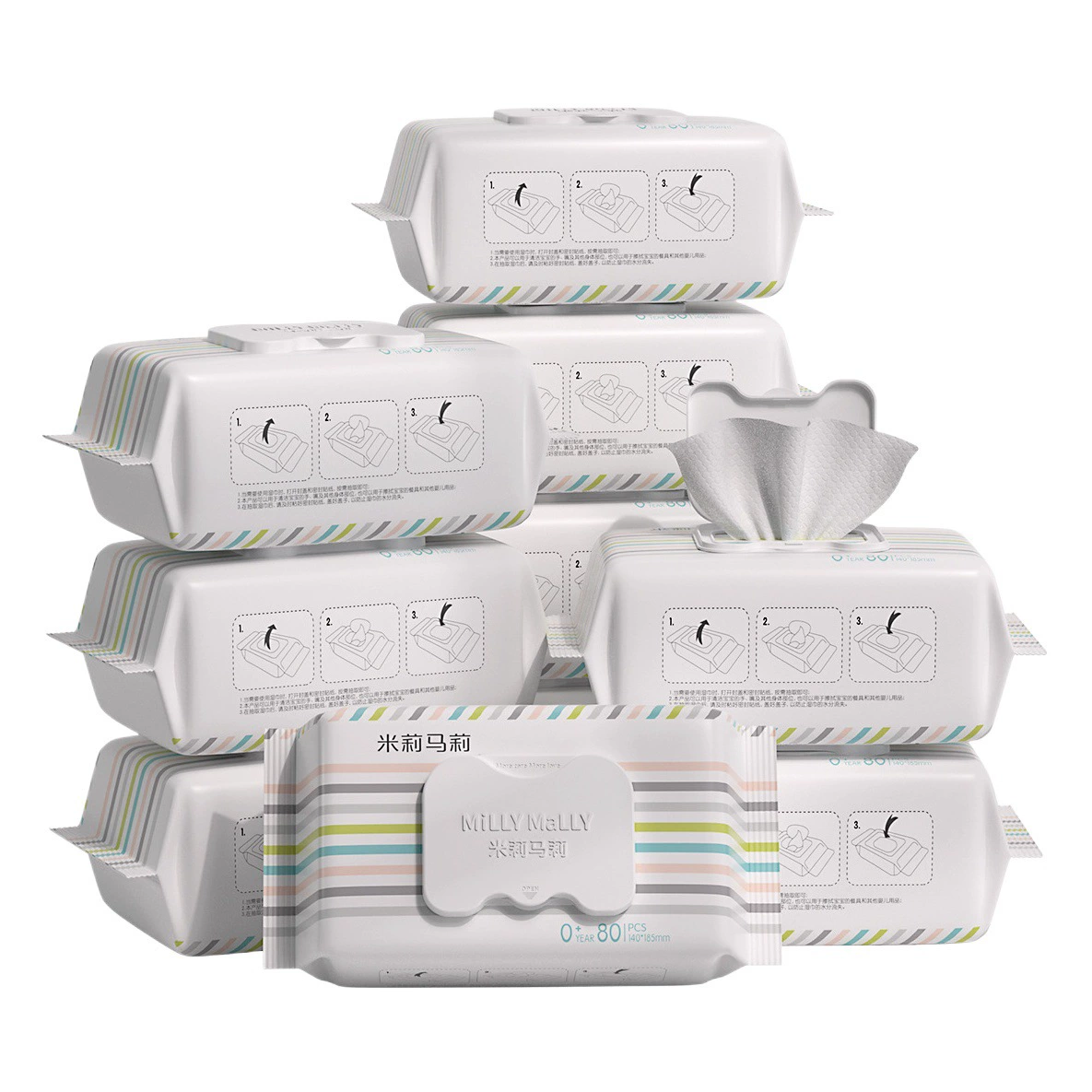 Насосы Millie Marley 80, 10 упаковок детских салфеток для рук и рта, нетканая ткань для младенцев и детей, семейное использование, доступная большая упаковка