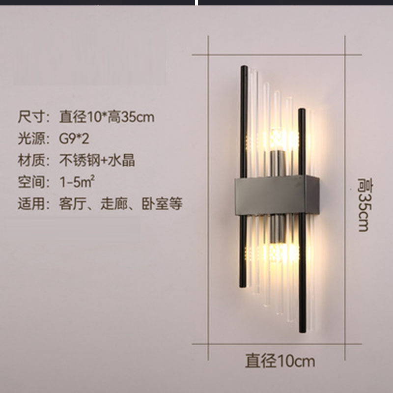 Luz lámpara de pared de cristal de lujo 2022 nuevo estilo sala de estar dormitorio lámpara de noche de hotel personalidad diseñador entrega transfronteriza