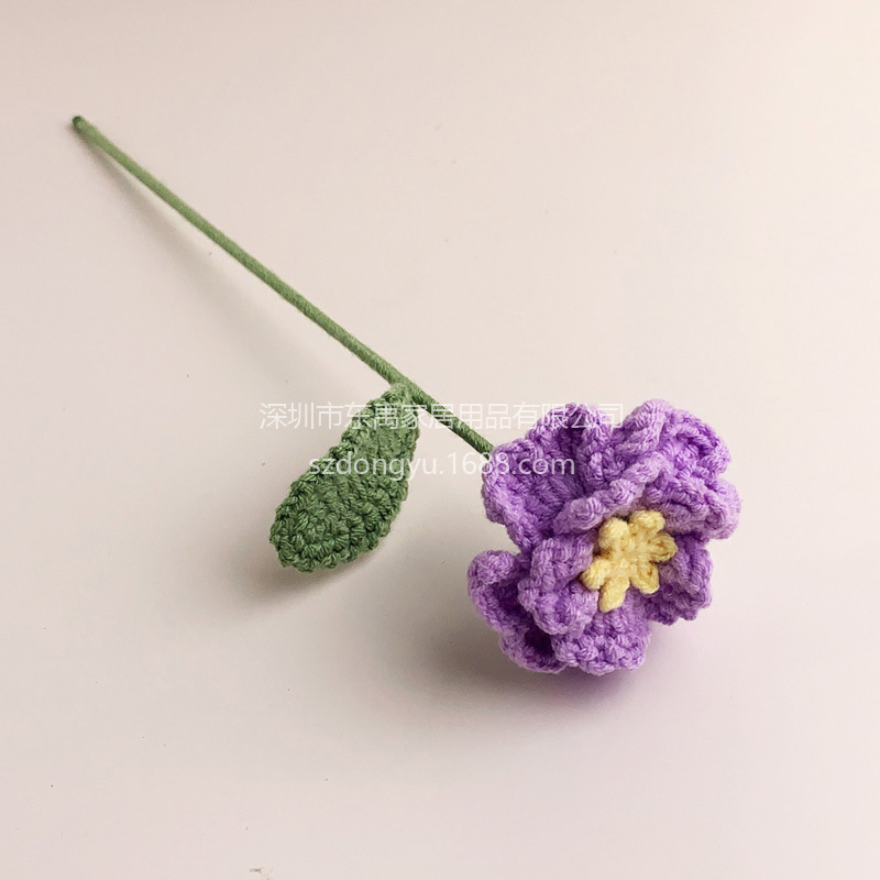 Rose tejido ramo flor artificial ganchillo hecho a mano flor artificial Flor de lana terminado Día de San Valentín Día del Maestro regalo