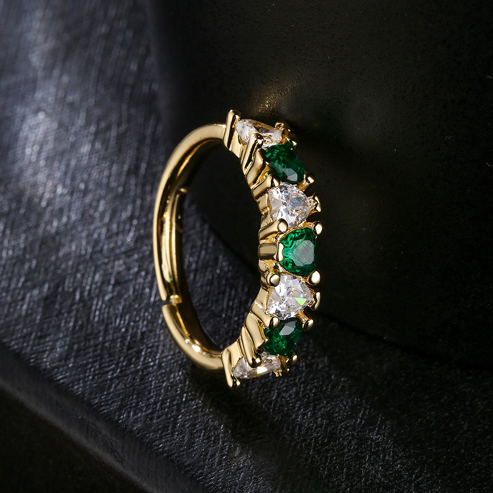أزياء الزركون على شكل قلب حلقة مفتوحة أنثى النحاس مطلي مجوهرات من الذهب عيار 18 قيراط display picture 4