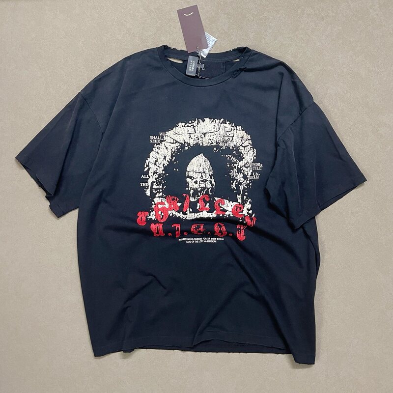 Paly Hollywood Ss26 Thriller Night Deadline Letter Print Short Sleeve T-Shirt Unisex Trendy Paly Hollywood Ss26 Thriller Night Deadline Letter Print Short Sleeve T-Shirt Unisex Trendy