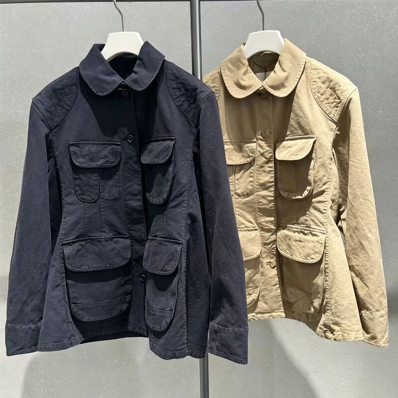 Same style as Jiangnan Mall, 2026 Spring New Arrival, Jacket with Umbrella Hem, Workwear Style, Women's Casual Trendy Outerwear
