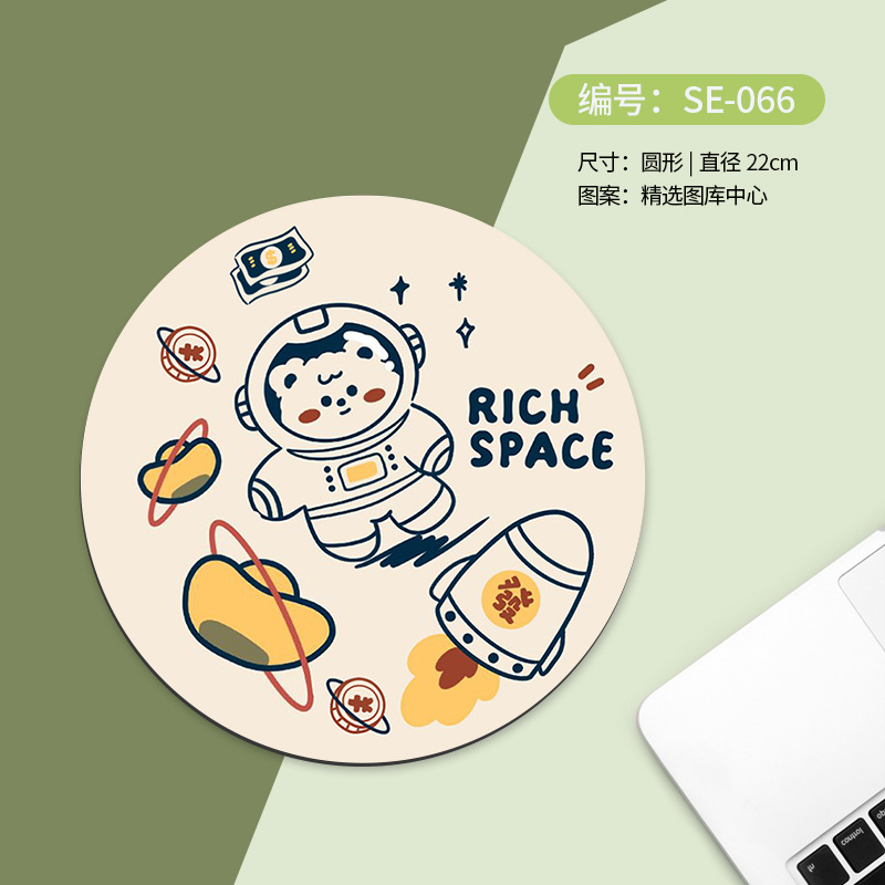 Alfombrilla de ratón redonda, pequeña y portátil, con antideslizante y soporte para muñeca